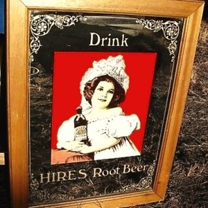 VTG Mirror HIRES Root Beer Soda Pop MIRROR Advertising SIGN Wall Decor BAR